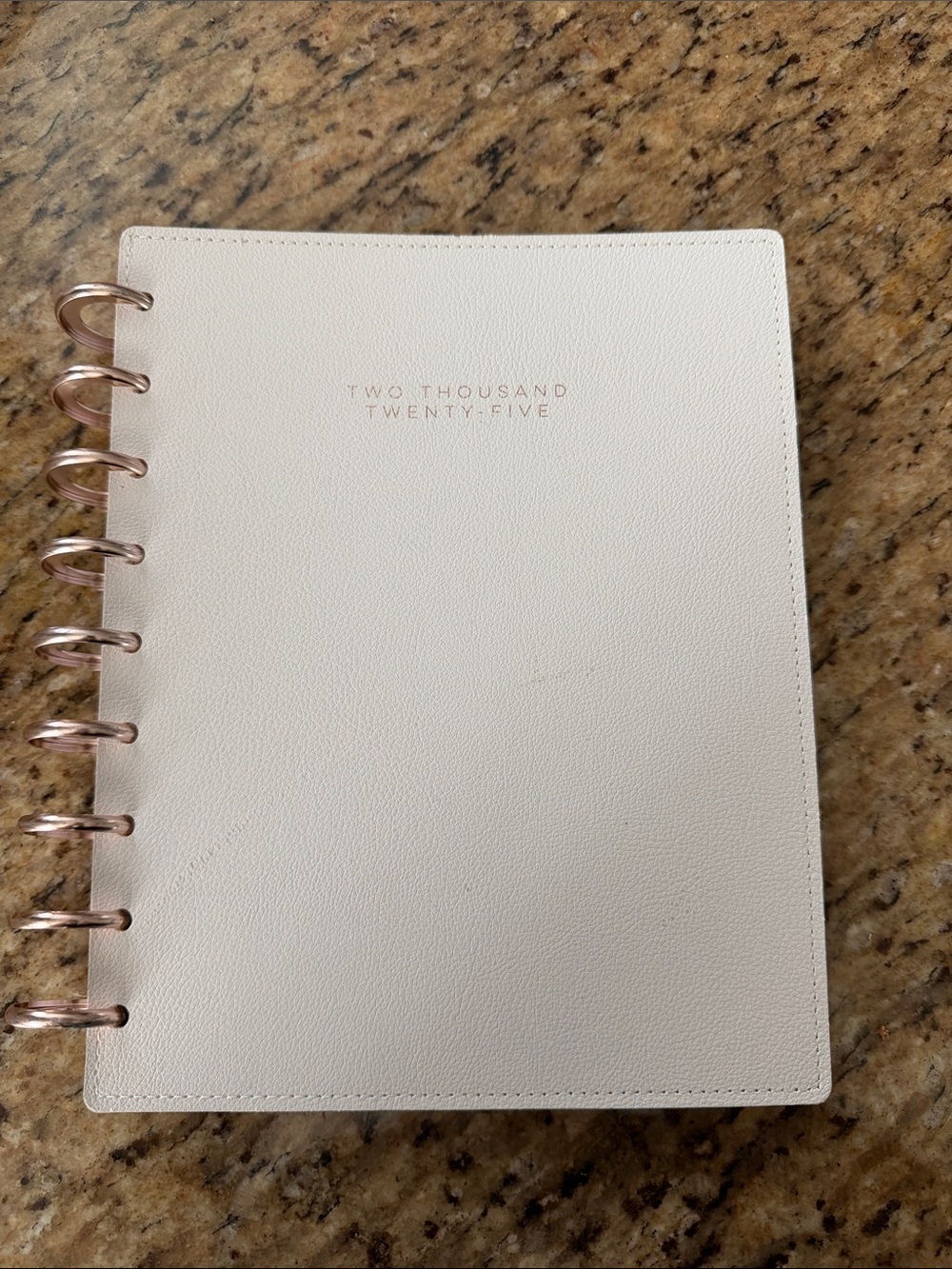 Happy Planner Two Thousand Twenty-Five Cream Planner with Rose Gold Discs